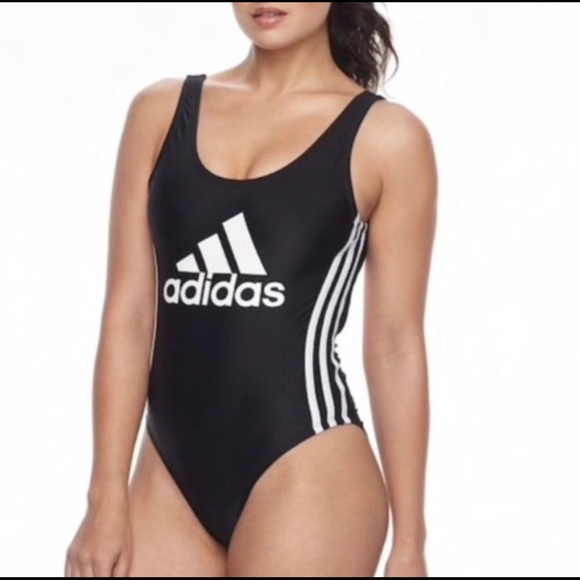 Adidas Logo One Piece Swimsuit Size Small - Picture 1 of 6